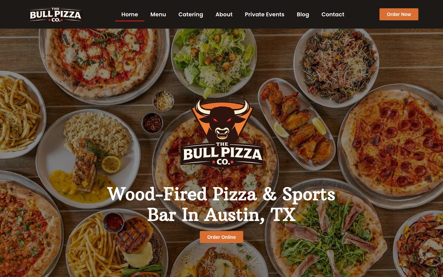 The Bull Pizza Co website